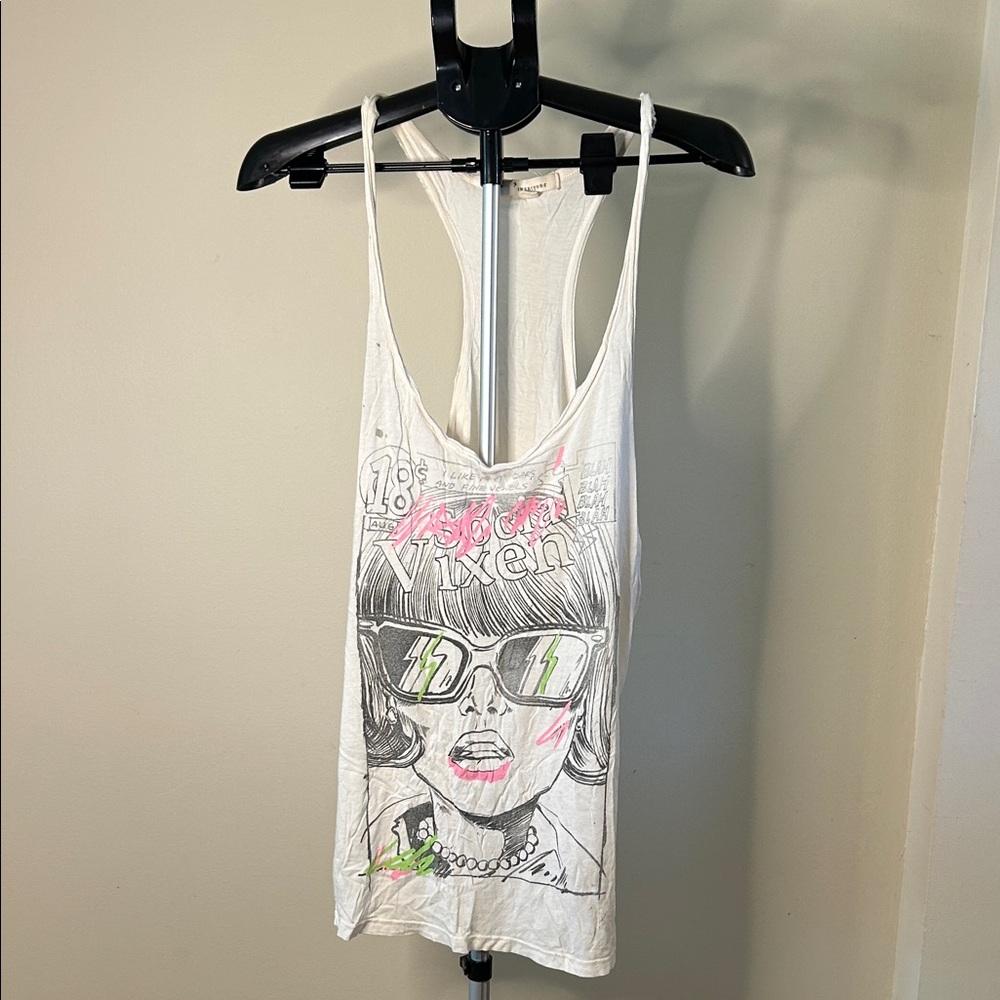Graphic Vixen White Tank Top